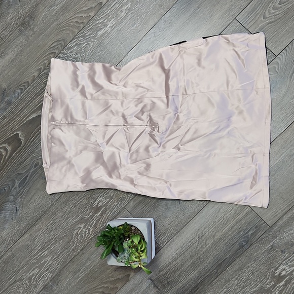 Strapless short black lace and tan dress Size 10 - Picture 3 of 7